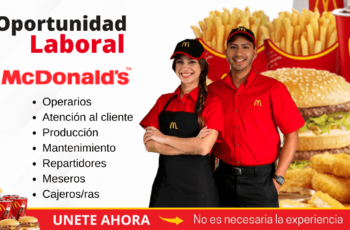 Actualmente McDonald busca de nuevos operarios