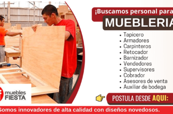 Muebles Fiesta requiere colaboradores en diferentes áreas