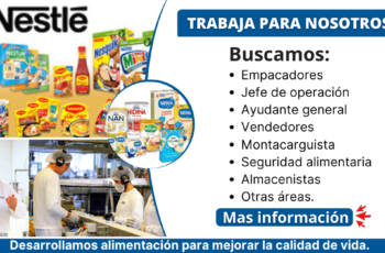 Nestlé - busca nuevos colaboradores para diferentes trabajos