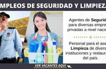 Trabajos en servicios generales en seguridad y limpieza
