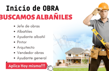 TRABAJO PARA ALBAÑILES EN CONSTRUCCION