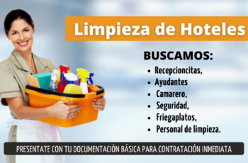 TRABAJO DE LIMPIEZA EN HOTELES